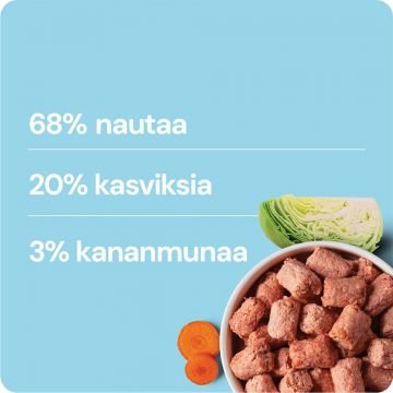 NAUTA-KANA-KASVIKSET  1 kg TÄYSRAVINTO PENNULLE, PULLAT